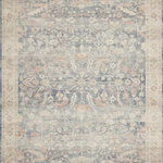 Loloi II - Loloi II Printed Hathaway Denim/Multi Area Rug, 5'x7'6" - Capturing the aged patina of a well-loved, well-worn antique rug, our printed Hathaway is an artful and attractive value. Crafted in China of 100% polyester, Hathaway's subtle palette of faded denim, ivory and powdery pale blush have an ethereal quality that belies its tough nature.
