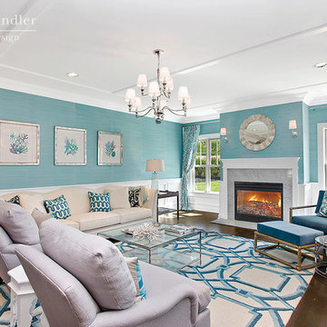 Living Room in the Bishops Pond Model Homes by Mabley Handler Interior Design