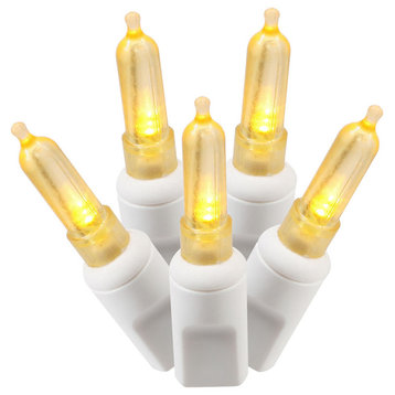 Vickerman 100-Light LED Wire Italian End Connecting, 4"x34', Yellow, White