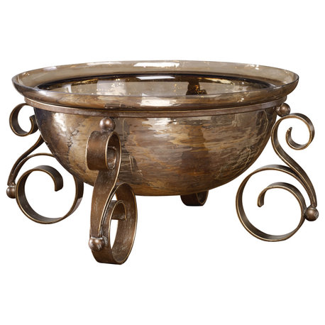 Uttermost 18955 Alya Bronze Glass Bowl