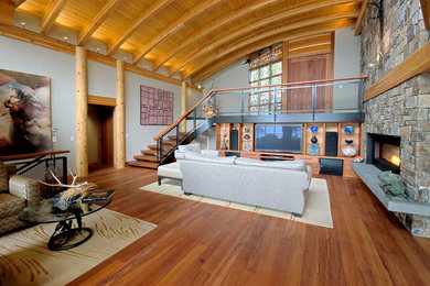 Asian living room photo in Seattle