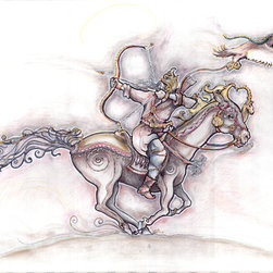 Sculpture 3000 year old Scythian Horseman-2 million when finished 14' long - Products