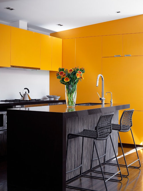 Orange Kitchen Cabinets | Houzz