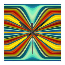 Abstract Art Fury Pattern 8 Blue Wall Clocks - Wall Clocks