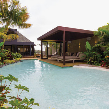 Resort style garden landscape