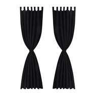 Vidaxl Micro Satin Curtains With Loops Set Of 2 Contemporary