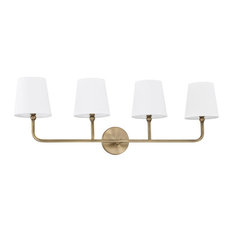 Capital Lighting Dawson 4 Light Vanity, Aged Brass