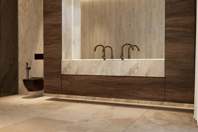 Example of a minimalist bathroom design in Los Angeles