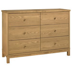 Bentley Designs - Atlanta Oak Furniture 6-Drawer Wide Chest - Atlanta Oak 6 Drawer Wide Chest features simple clean lines and a timeless style. The range is available in two tone, white painted or natural oak options, to suit any taste. Also manufactured with intricate craftsmanship to the highest standards so you know you are getting a quality product.