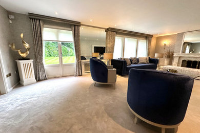 This is an example of a contemporary living room in Cheshire.