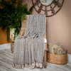 Beige and Black Transitional Woven Handloom Throw Blanket