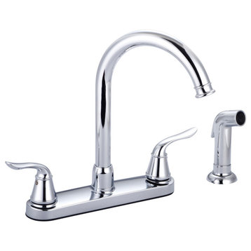 Banner 8" Centerset Kitchen Faucet With Side Spray, Chrome