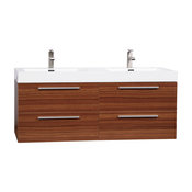 54" Modern Double-sink Vanity Set with Drawers - Teak TN-B1380-TK