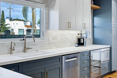 Example of a transitional kitchen design in San Diego