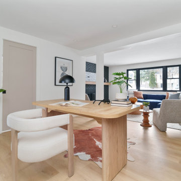 Where Work Meets Comfort: A Sunlit Office & Cozy Fireside Lounge