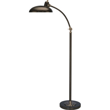 Bruno Floor Lamp, Lead Bronze With Ebonized Nickel Accents