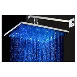 12" Solid Brass Square Color Changing LED Rain Shower Head - Showerheads And Body Sprays