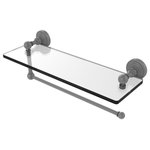 Allied Brass - Waverly Place Paper Towel Holder with 16" Glass Shelf, Matte Gray - Maximize space and efficiency with this beautiful glass shelf and paper towel holder combination.  Made of solid brass and tempered glass this classic unit will enhance any kitchen.