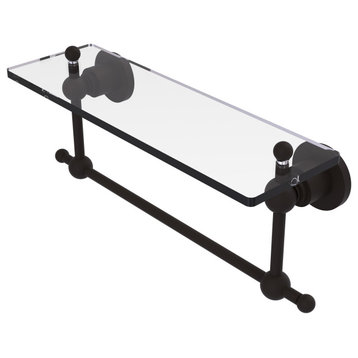 Astor Place 16" Glass Vanity Shelf with Towel Bar, Oil Rubbed Bronze