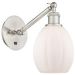 Innovations Lighting - Innovations Lighting 317-1W-SN-G81 Eaton, 1 Light Wall In Industrial Sty - The Eaton 1 Light Sconce is part of the Ballston CEaton 1 Light Wall S Brushed Satin NickelUL: Suitable for damp locations Energy Star Qualified: n/a ADA Certified: n/a  *Number of Lights: 1-*Wattage:100w Incandescent bulb(s) *Bulb Included:No *Bulb Type:Incandescent *Finish Type:Brushed Satin Nickel