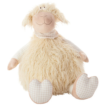 Mina Victory Plushlines Ivory Shaggy Lamb Plush Animal Pillow Toy