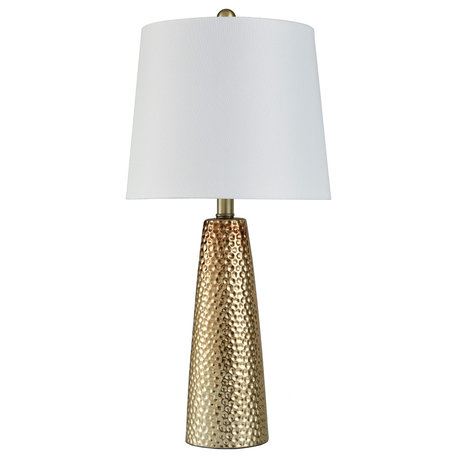 Christy Table Lamp - Golden Copper - Brussels White