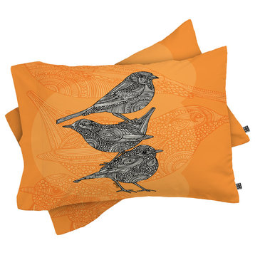 Deny Designs Valentina Ramos 3 Little Birds Pillow Shams, Queen