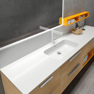 Salle de bain design et moderne, sdb sur-mesure, showroom Nolte Antony