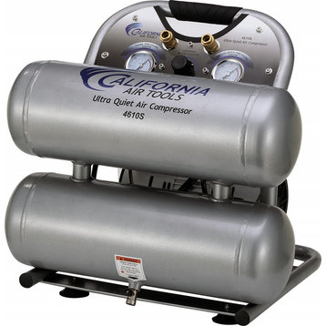 Ultra Quiet and Oil-Free 1.0 Hp, 4.6 Gal. Steel Twin Tank Air Compressor