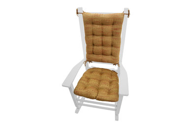 Brisbane Tan Upholstery Rocking Chair Cushions - Latex Foam Fill, Reversible