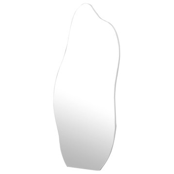 Irregular Mirror, Decorative Asymmetrical Mirror 55x24", White