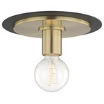 Mitzi by Hudson Valley Lighting - Milo 1-Light Small Flush Mount, Aged Brass/Black - We get it. Everyone deserves to enjoy the benefits of good design in their home-and now everyone can. Meet Mitzi. Inspired by the founder of Hudson Valley Lighting's grandmother, a painter and master antique-finder, Mitzi mixes classic with contemporary, sacrificing no quality along the way. Designed with thoughtful simplicity, each fixture embodies form and function in perfect harmony. Less clutter and more creativity, Mitzi is attainable high design.