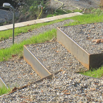 Detail Stufen aus Corteenstahl