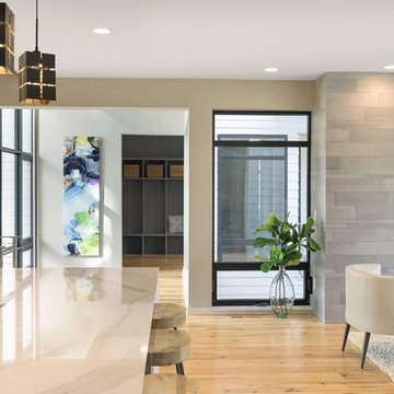 Antique Elm Flooring in a Modern Kitchen