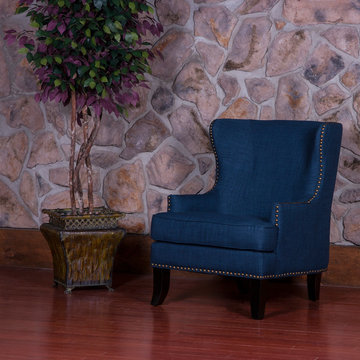 Roma Blue Winged Chair