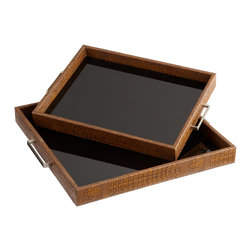 Beckham Crocodile Leather Trays - Serving Trays