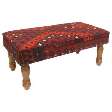 Antique Vintage Odom Handmade Kilim upholstered Settee