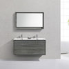 DeLusso 48" Double Sink Wall Mount Bathroom Vanity, Ocean Gray, Ocean Gray