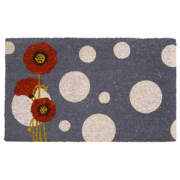 Rouge Contemporary Floral Doormat