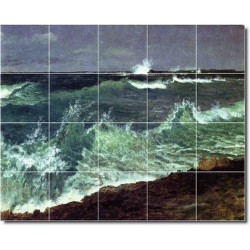 Albert Bierstadt Waterfront Painting Ceramic Tile Mural #26, 21.25"x17"