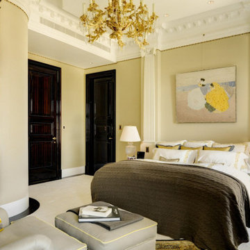 Luxury yellow toned bedroom.