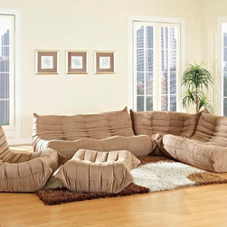 Waverunner Brown Sectional Sofa Set - Living Room Furniture Sets