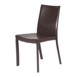 Emma High Back Leather Dining Chair | Wenge (Set of 2) - Dining Chairs