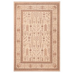 Bareens Designer Rugs - Boho Chic Ziegler Natalya Beige Brown Hand-Knotted Wool Rug - 6'0'' x 8'8'' - Enhance the ambiance of your home with this magnificent Persian-influenced Turkish hand-knotted rug made by skilled artisans capable of creating the most exceptional vegetable dyes and hand-spun wool. This exquisite handmade rug is a one-of-a-kind Peshawar Kafkaz, otherwise identified as Chobi, Chobi Peshawar, Oushak, or Ziegler rug. These handmade rugs are crafted in Pakistan utilizing superior-quality wool imported from Australia, New Zealand, and Korea in two types of weaves: the Persian weave and the Mori weave. This rug is meticulously crafted by hand using the finest natural vegetable dyes extracted from local plants. The artisans use a blend of hand-spun local and fine merino wool, resulting in a rug with a compelling texture, higher lanolin content, and longer staple. The artisans occasionally incorporate natural or artificial silk into the pile to enhance specific motifs. The finished product is an awe-inspiring execution of flawless design and an understated palette that exudes elegance.