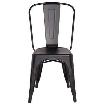 Highland Commercial Grade Steel Dining Chair,  Frosted Black (Set of 4)