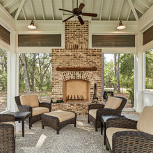 Fireplace with vaulted ceiling