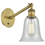 Innovations Lighting - Innovations Lighting 317-1W-BB-G2812 Hanover, 1 Light Wall In Industrial - The Hanover 1 Light Sconce is part of the BallstonHanover 1 Light Wall Brushed BrassUL: Suitable for damp locations Energy Star Qualified: n/a ADA Certified: n/a  *Number of Lights: 1-*Wattage:100w Incandescent bulb(s) *Bulb Included:No *Bulb Type:Incandescent *Finish Type:Brushed Brass