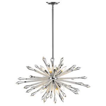 Soleia 8-Light Chandelier, Chrome With Clear Crystal Shade