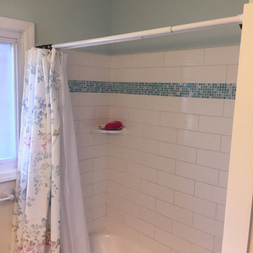 Outdated Traditional Bathroom Updated to Mediterranean Style