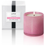 LAFCO - Duchess Peony Powder Room Candle - Created with natural essential oil-based fragrances, this candle is richly optimized for a 90-hour burn time. The clean-burning soy and paraffin blend is formulated so that the fragrance evenly fills the room. Each hand blown vessel is artisanally crafted and can be re-purposed to live on long after the candle is finished.